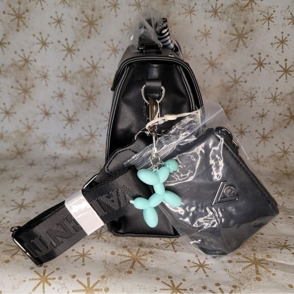 NWT‎ Valentino Orlandi Black Vegan Leather Bag with Stud Accents - Picture 7 of 12